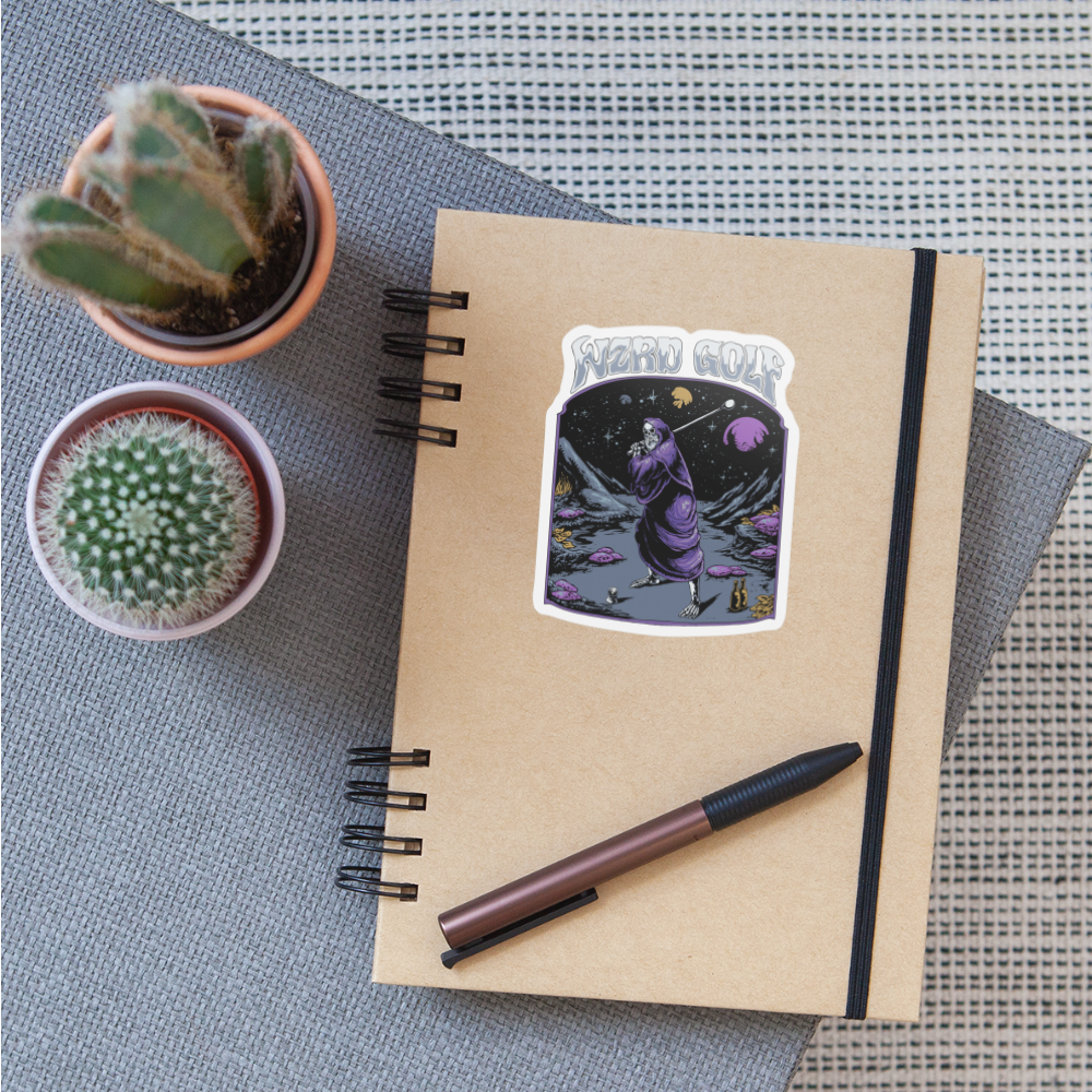 Space Skeleton Wizard Sticker - white matte