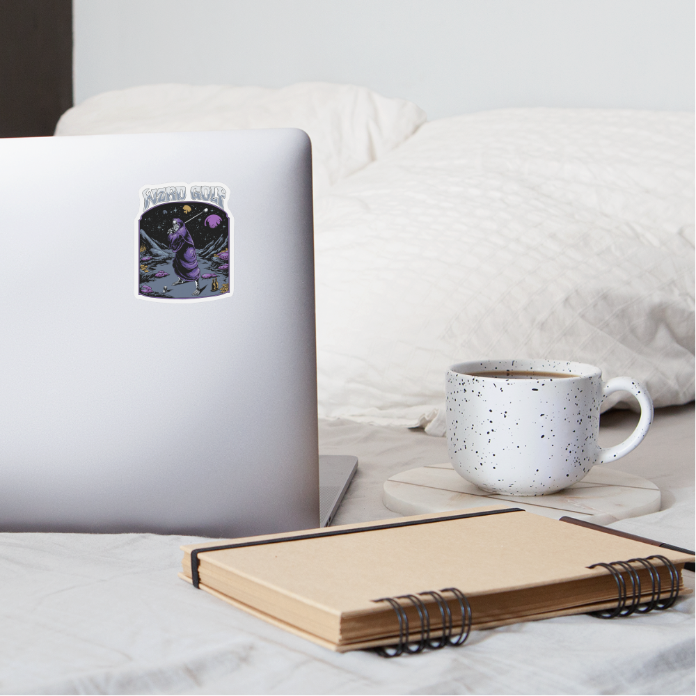 Space Skeleton Wizard Sticker - white matte