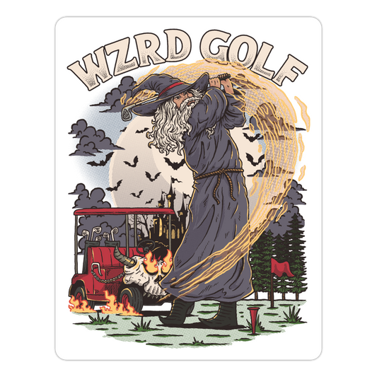 Spooky Wizard Sticker - white matte